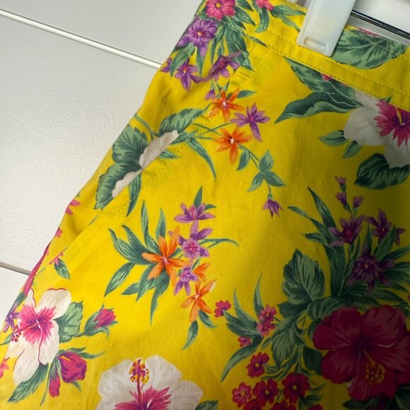 Ralph Ralph Lauren Yellow Floral Shorts Sz 12 - Picture 5 of 9